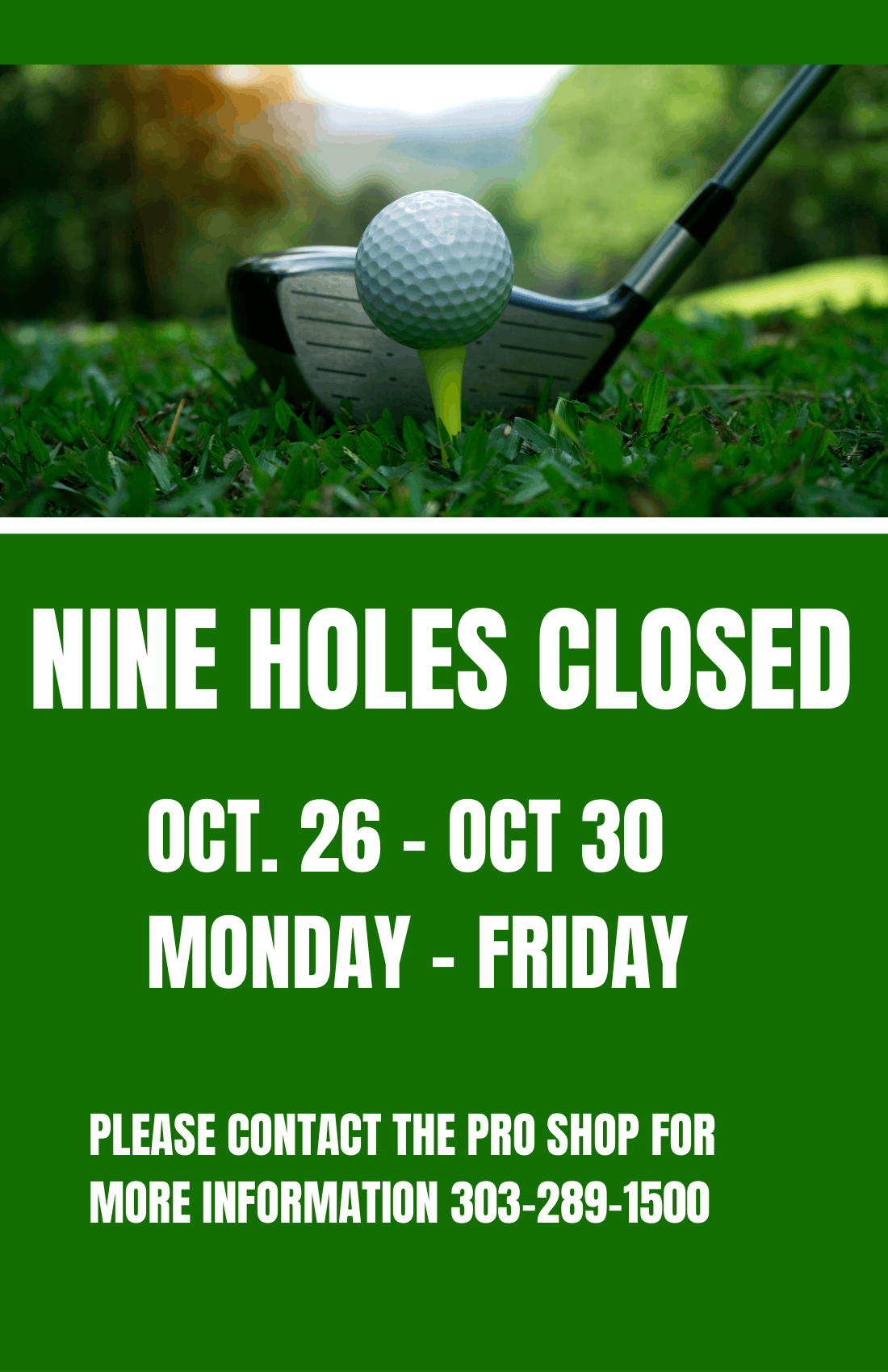 9 holes closed